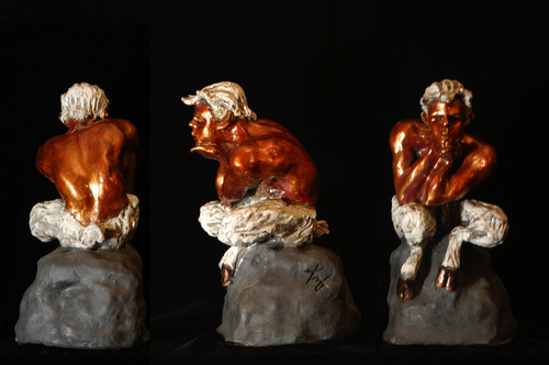 SATYR IN RAKU by thomas zahn