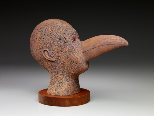 MAN WITH A TOUCAN MASK by norman holen